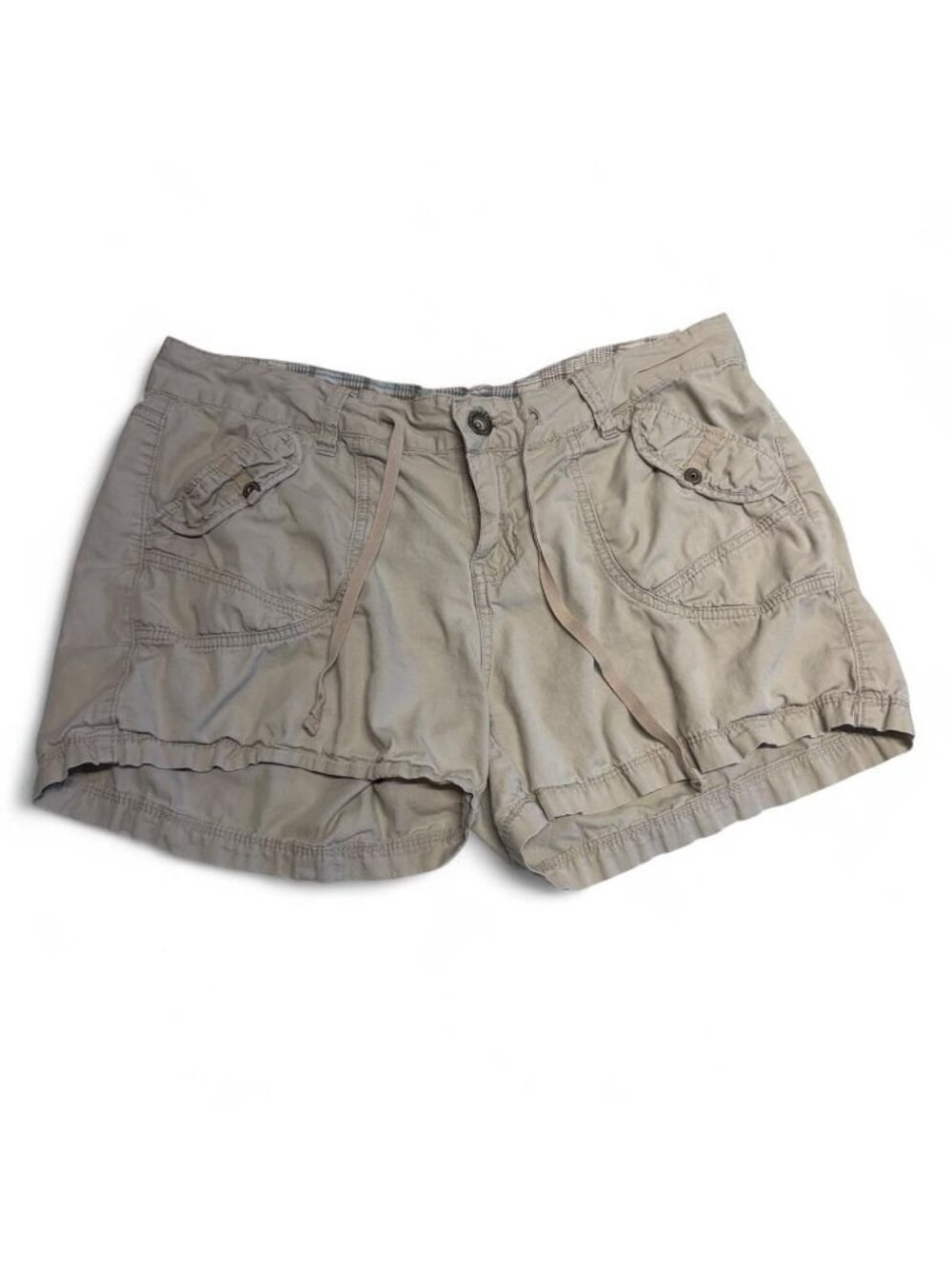 Vintage Y2K Unionbay Low Rise Cargo Shorts Juniors 13 Khaki Tan Summer Utility